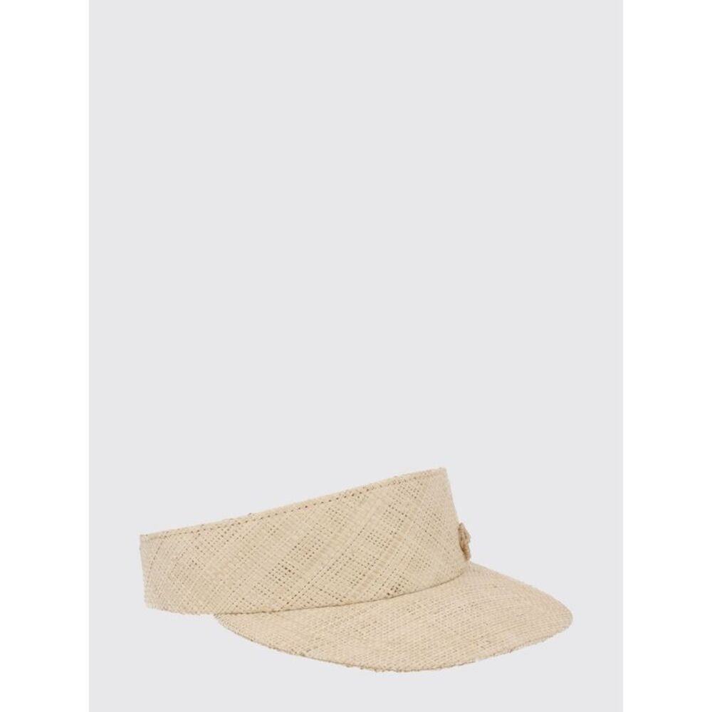Raffia Straw Visor Ruslan Baginskiy With Adjustable Strap And Tone-On-Tone Logo